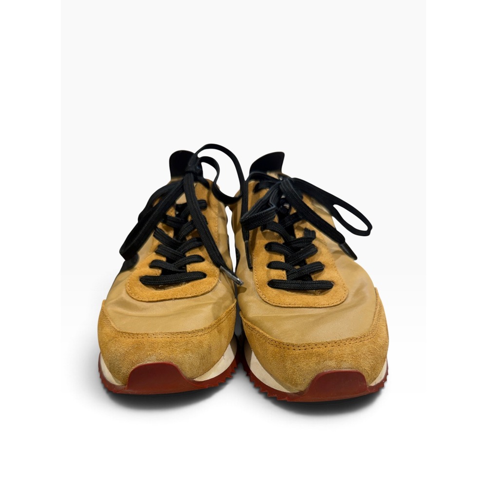 Rag & Bone Retro Runner Sneakers Mustard Yellow Suede Nylon W9.5 - Picture 6 of 16